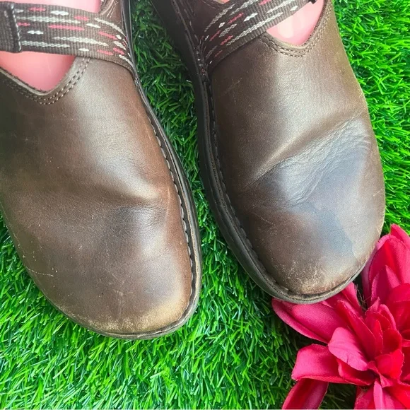 CHACO CHACOS CHACO'S BROWN LEATHER CLOGS ADJUSTABLE STRAP 8.5 MARY JANES - Picture 11 of 14